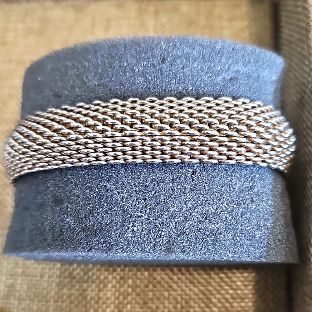 Authentic Sterling Silver Tiffany & Co. Mesh Bracelet